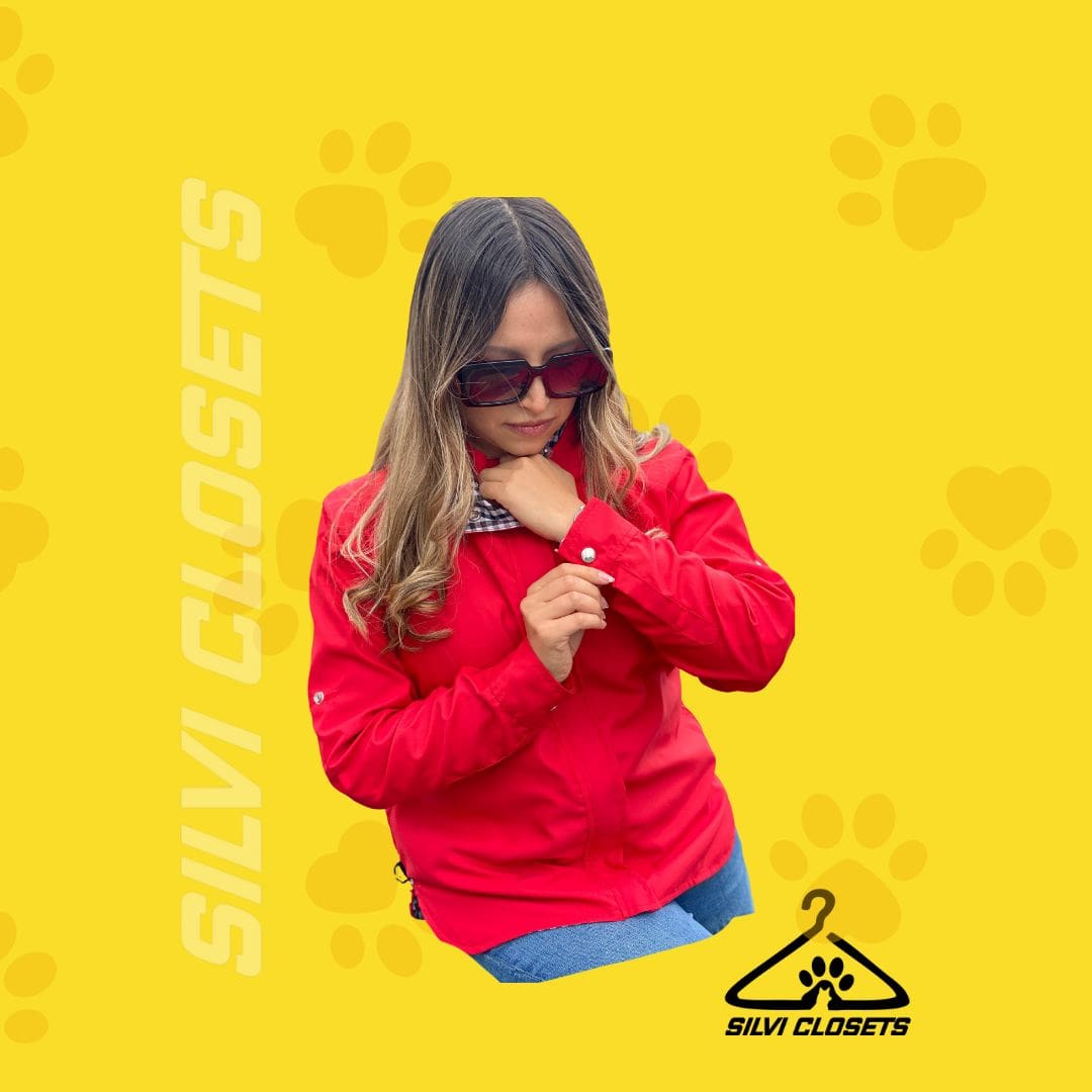 CHAQUETA IMPERMEABLE MATCH DAMA ROJA