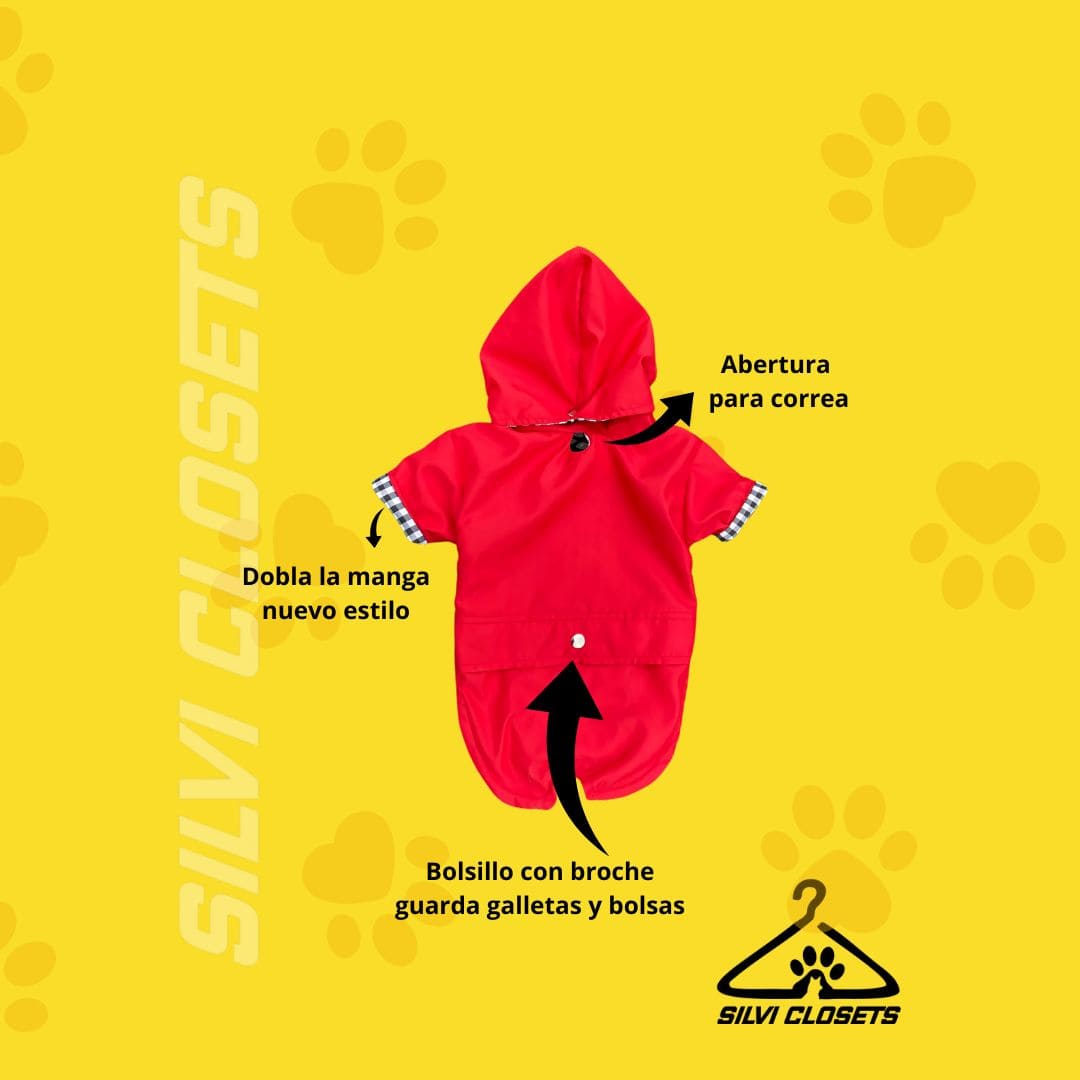 CHAQUETA IMPERMEABLE ROJA