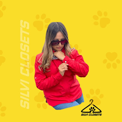 CHAQUETA IMPERMEABLE MATCH DAMA ROJA