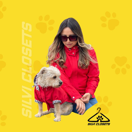 CHAQUETA IMPERMEABLE MATCH DAMA ROJA