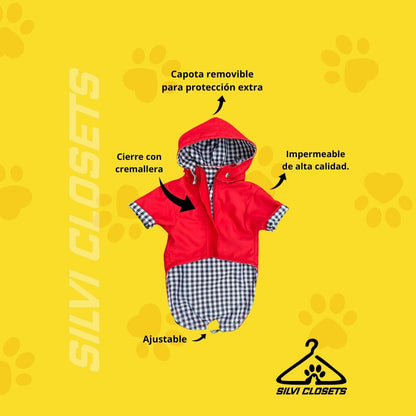 CHAQUETA IMPERMEABLE ROJA