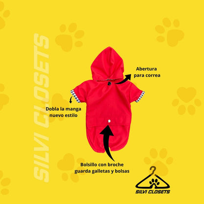 CHAQUETA IMPERMEABLE ROJA