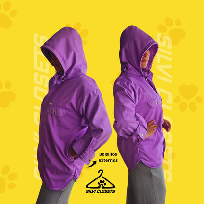 CHAQUETA IMPERMEABLE MATCH DAMA LILA