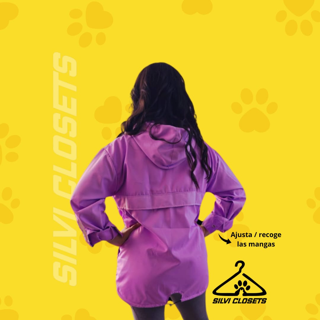 CHAQUETA IMPERMEABLE MATCH DAMA LILA
