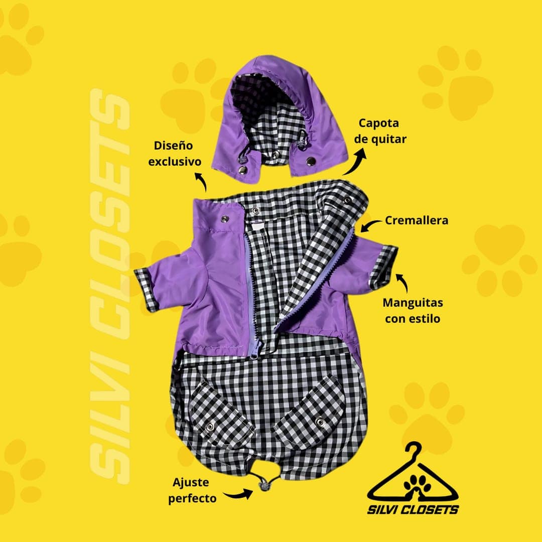CHAQUETA IMPERMEABLE LILA