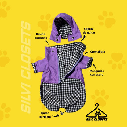 CHAQUETA IMPERMEABLE LILA