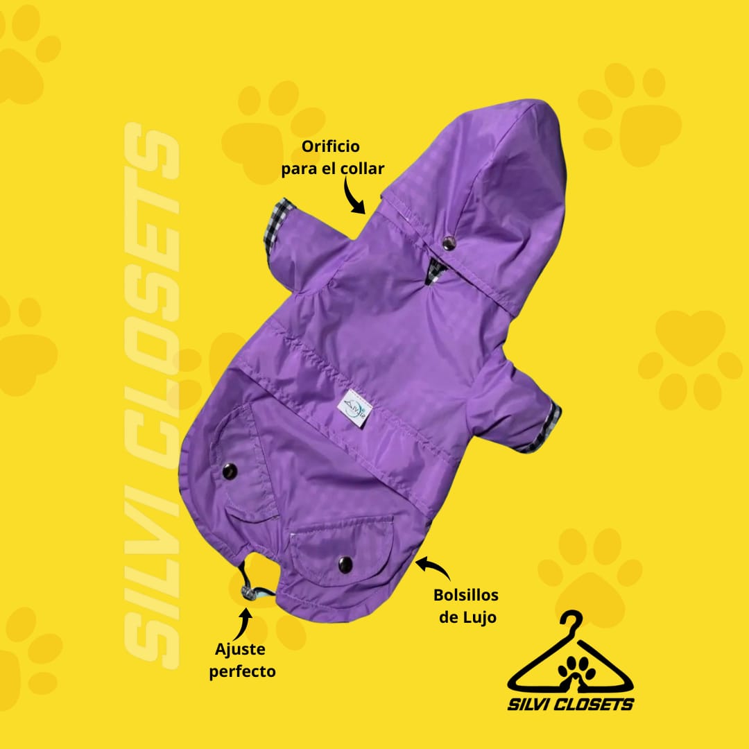 CHAQUETA IMPERMEABLE LILA