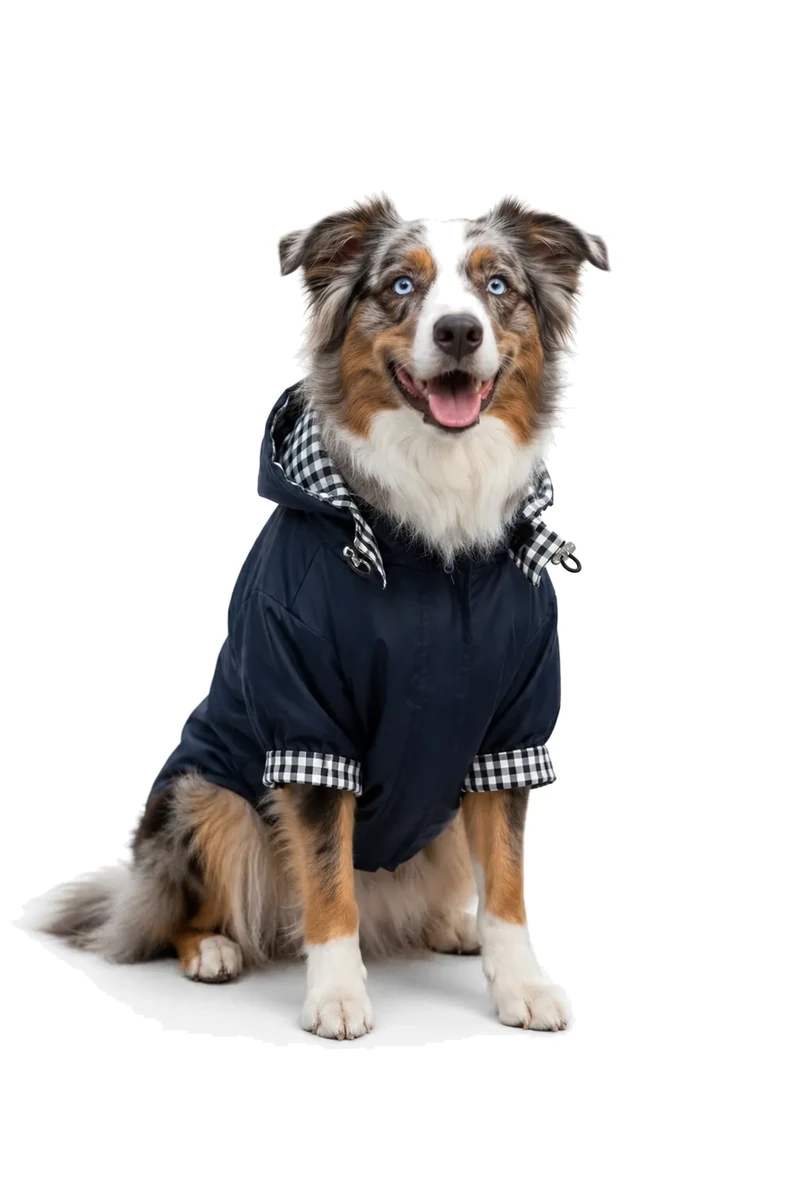 Chaqueta Impermeable Mascota Azul Noche
